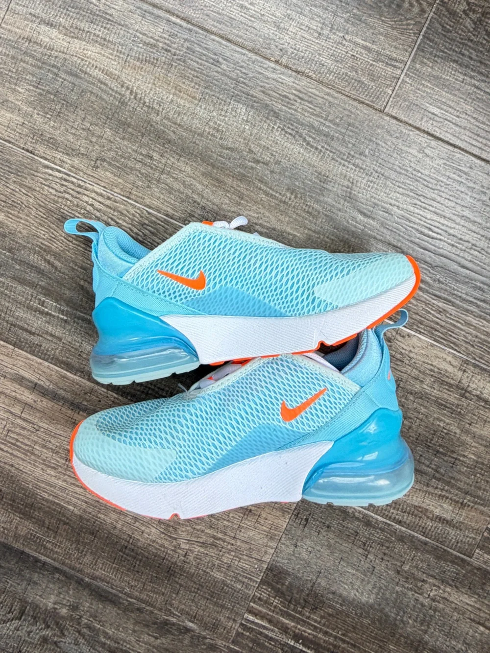 Nike air max 270 glacier blue Aquarius blue white total orange 3y